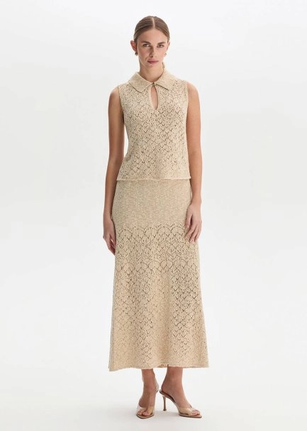 SHIMMERY SAND KNIT SKIRT - 1