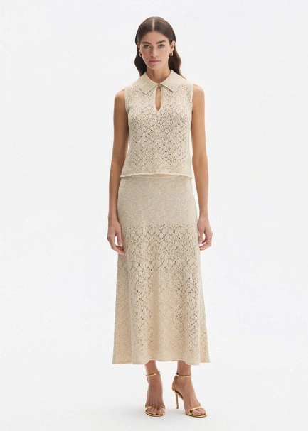 SHIMMERY SAND KNIT SKIRT - 3