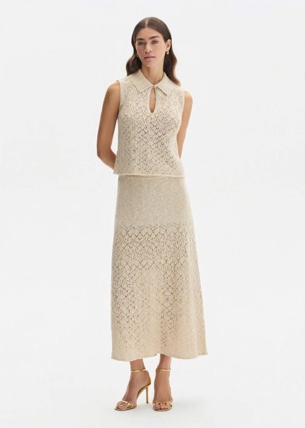 SHIMMERY SAND KNIT SKIRT - 1