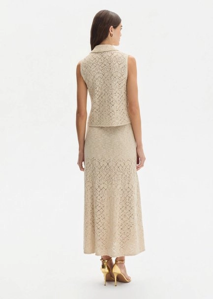 SHIMMERY SAND KNIT SKIRT - 5