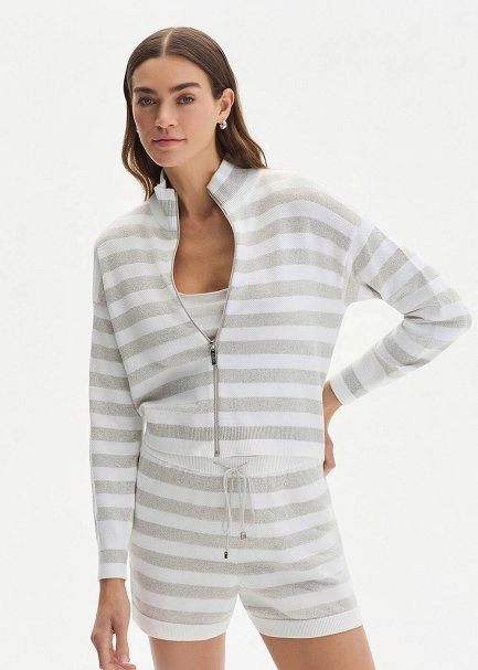 SHIMMERY WHITE KNIT CARDIGAN - 2