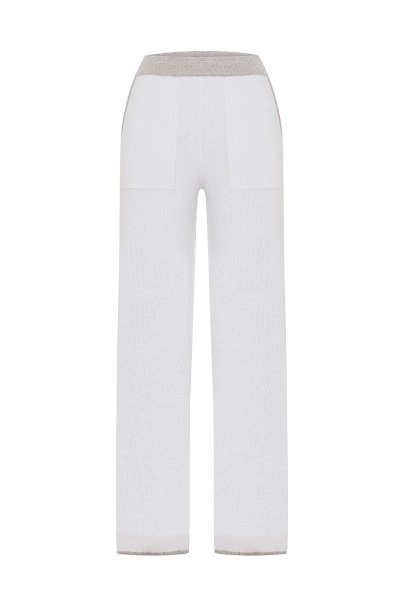 SHIMMERY WHITE KNIT PANTS - 6