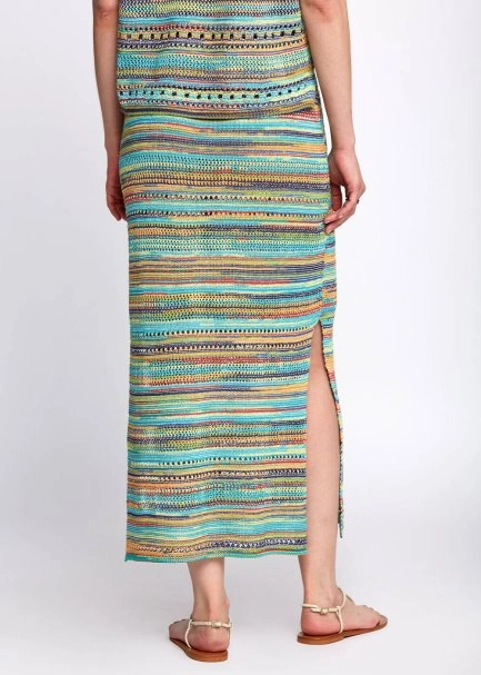 Side Slit Detail Midi Spice Knit Skirt - 3