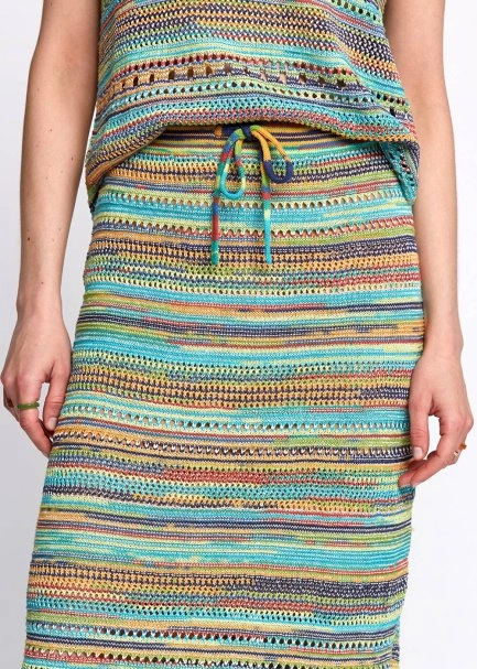 Side Slit Detail Midi Spice Knit Skirt - 6