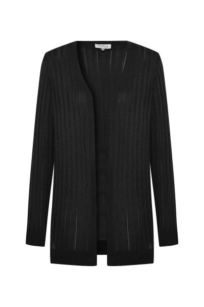 Siyah İpek Karışımlı Triko Hırka - 6