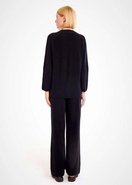 Siyah Kaşmir Triko Hırka - 5