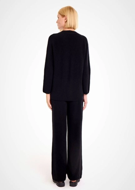 Siyah Kaşmir Triko Pantolon - 5