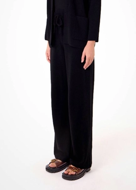 Siyah Kaşmir Triko Pantolon - 4