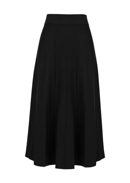 Kloş Midi Boy Siyah Trıko Etek - 6