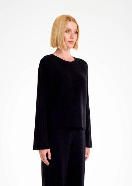 Siyah Oversize Kaşmir Triko - 3