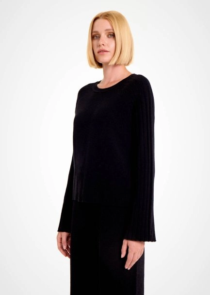 Siyah Oversize Kaşmir Triko - 4