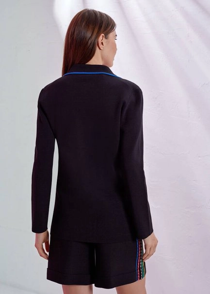 Siyah Triko Blazer Ceket - 3