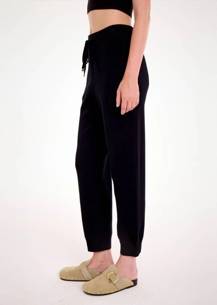 Siyah Triko Jogger Pantolon - 3