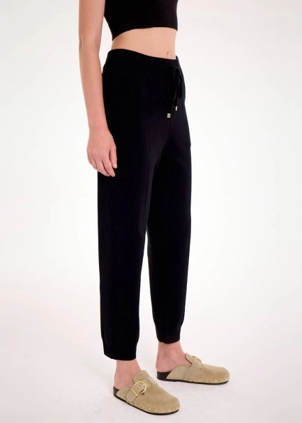 Siyah Triko Jogger Pantolon - 4