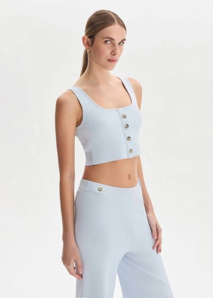 Sky Crop Knıt Top - 3