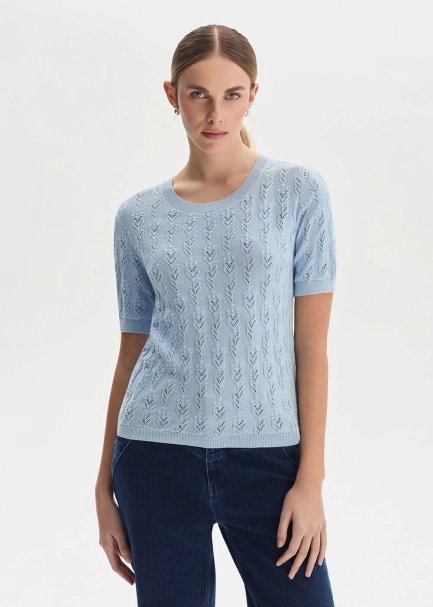 SKY ORGANIC COTTON KNIT TOP - 1