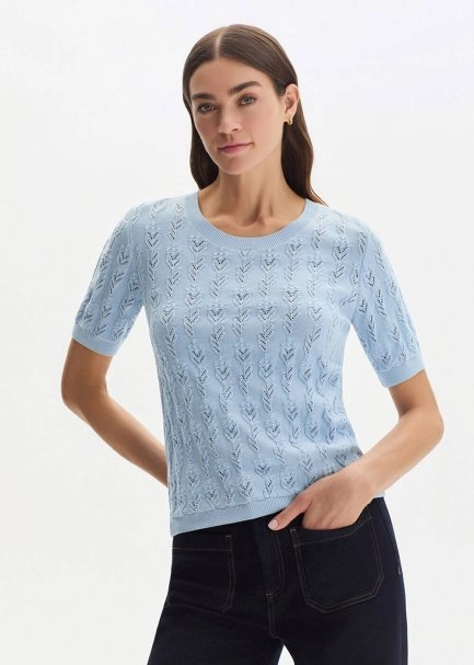 SKY ORGANIC COTTON KNIT TOP - 1