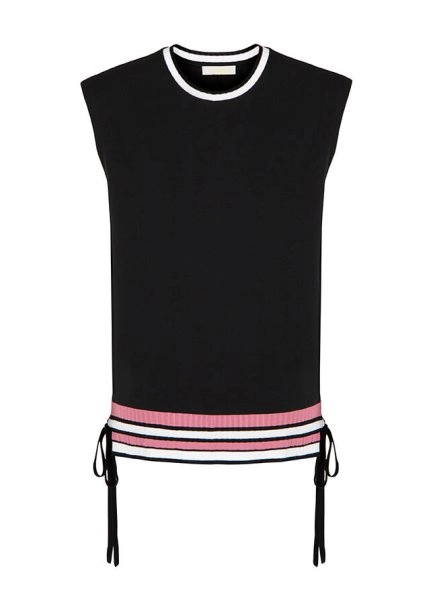 Sleeveless Crew Neck Black T-shirt - 6