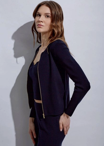 Slim Fıit Navy Knıt Cardıgan - 5