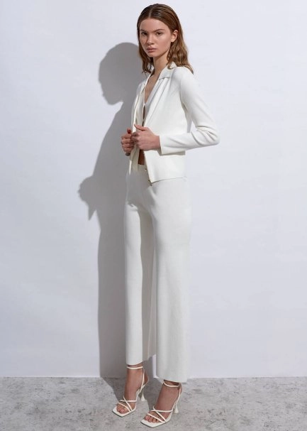 Slim Fıit White Knıt Cardıgan - 6