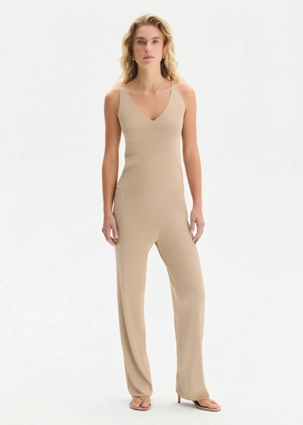 SLIM FIT BEIGE KNIT TOP - 2