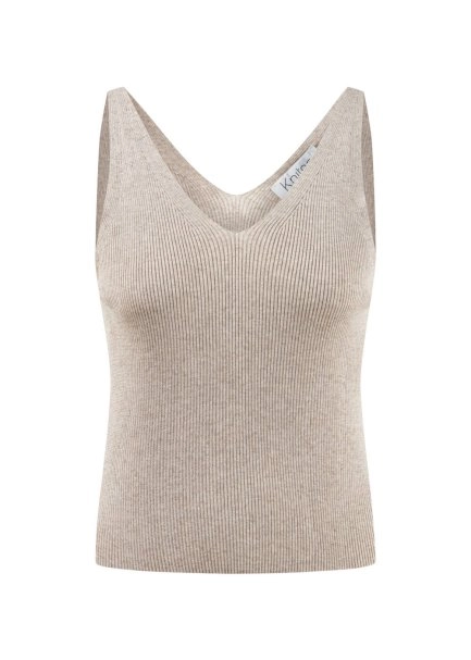 Slım Fıt Bej Triko Üst - 6