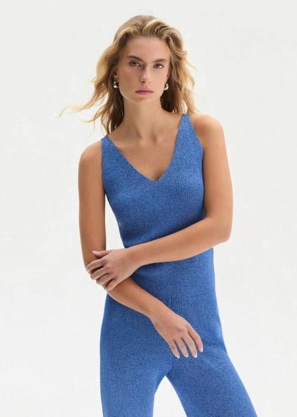 Slım Fıt Mavi Triko Üst - 3