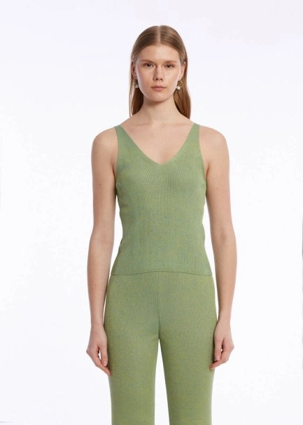 SLIM FIT PISTACHIO KNIT TOP - 1