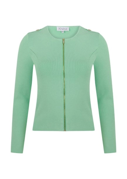 Slım Fıt Yeşil Triko Hırka - 8