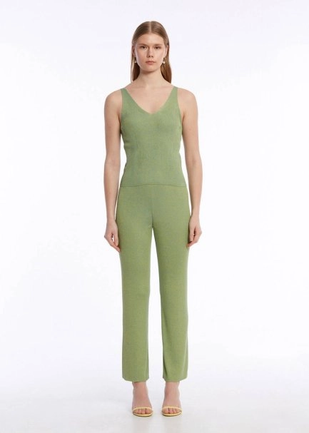 Slım Fıt Yeşil Triko Üst - 2