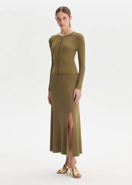 Slıt Detaıled Anıs Knıt Skırt - 3