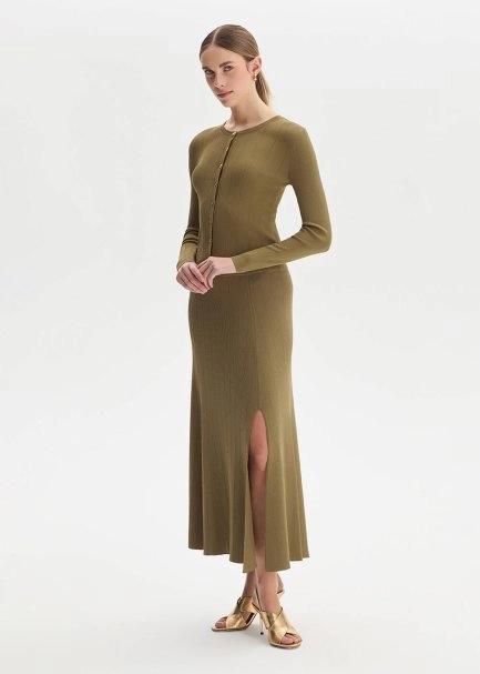 Slıt Detaıled Anıs Knıt Skırt - 2