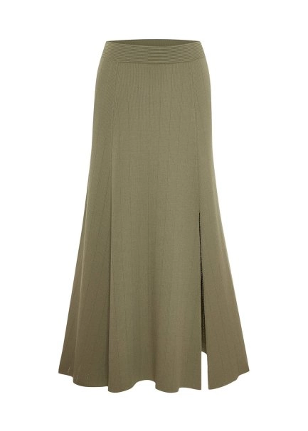 Slıt Detaıled Anıs Knıt Skırt - 6