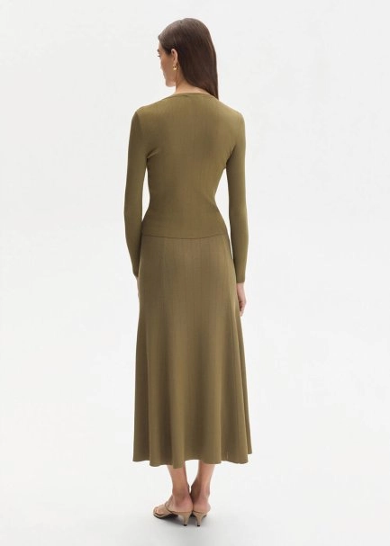 Slıt Detaıled Anıs Knıt Skırt - 5