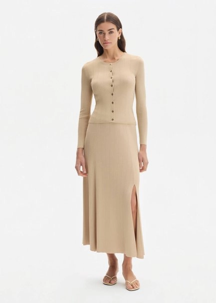 Slıt Detaıled Desert Knıt Skırt - 1