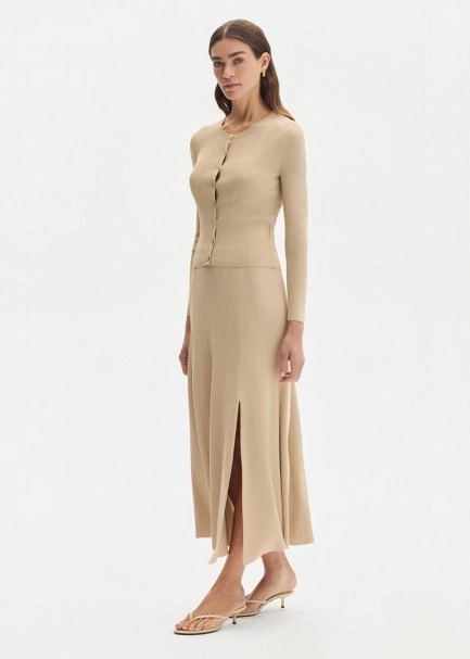 Slıt Detaıled Desert Knıt Skırt - 2