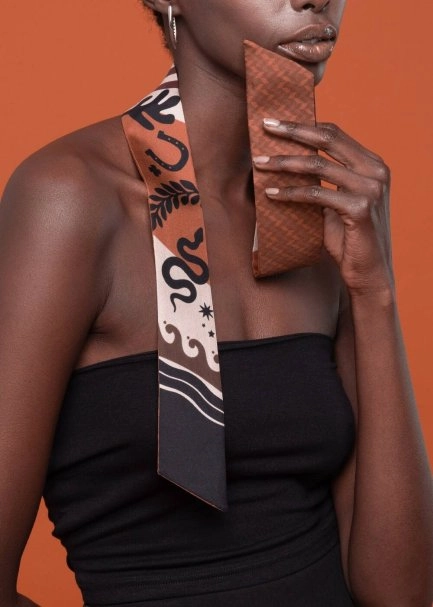 SPECIAL PRODUCTION PHERAHS LOGOED PURE SILK SCARF - 1