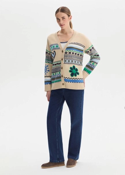 SPRING THEMED ORGANIC COTTON KNIT CARDIGAN - 2