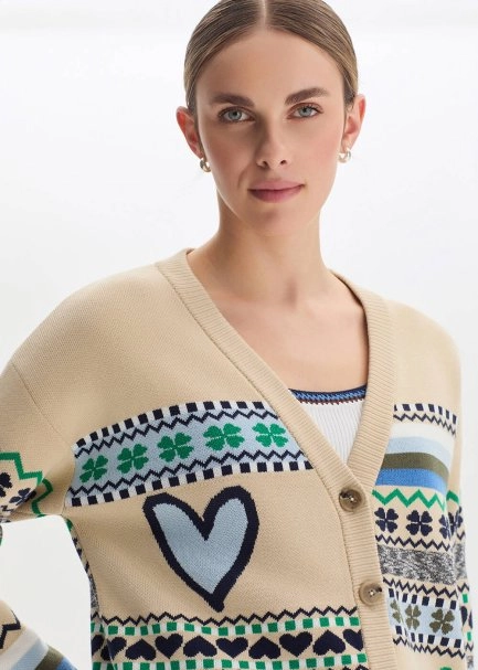 SPRING THEMED ORGANIC COTTON KNIT CARDIGAN - 3