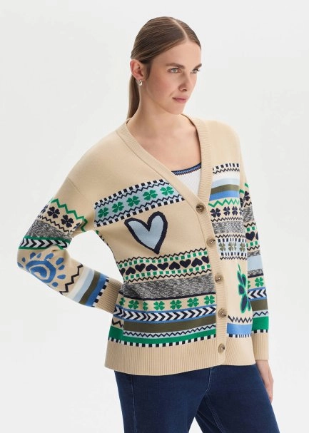 SPRING THEMED ORGANIC COTTON KNIT CARDIGAN - 4