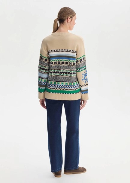 SPRING THEMED ORGANIC COTTON KNIT CARDIGAN - 5