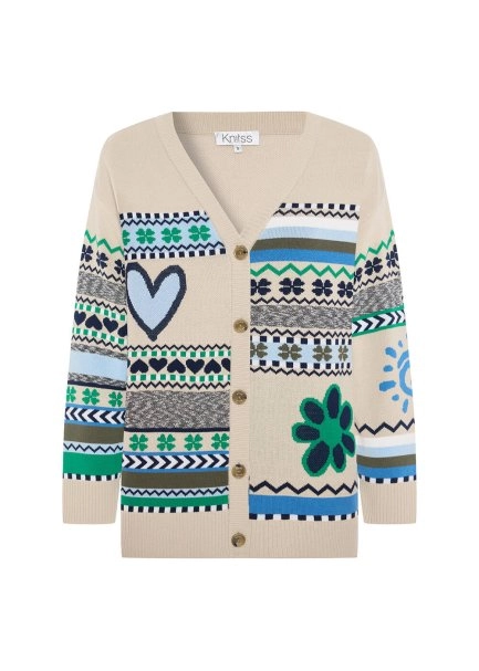 SPRING THEMED ORGANIC COTTON KNIT CARDIGAN - 6