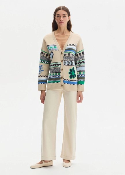 SPRING THEMED ORGANIC COTTON KNIT CARDIGAN - 2