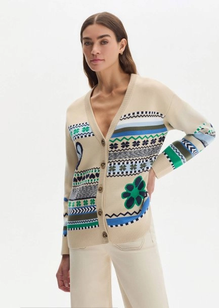 SPRING THEMED ORGANIC COTTON KNIT CARDIGAN - 3