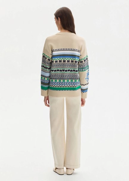 SPRING THEMED ORGANIC COTTON KNIT CARDIGAN - 5