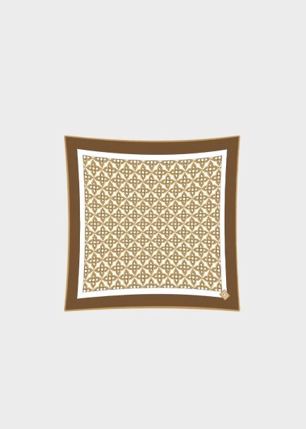 STAR PATTERN PHERAHS LOGOED PURE SILK SCARF - 4