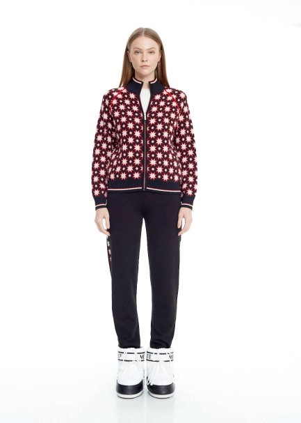 STAR PATTERNED EXTRAFINE MERINO WOOL CARDIGAN - 2