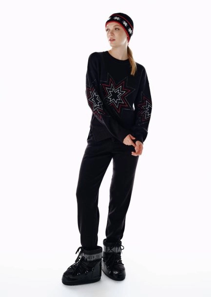 STAR PATTERNED MERINO WOOL CAP BLACK - 2