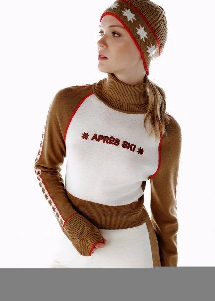 STAR PATTERNED MERINO WOOL CAP CAMEL - 4