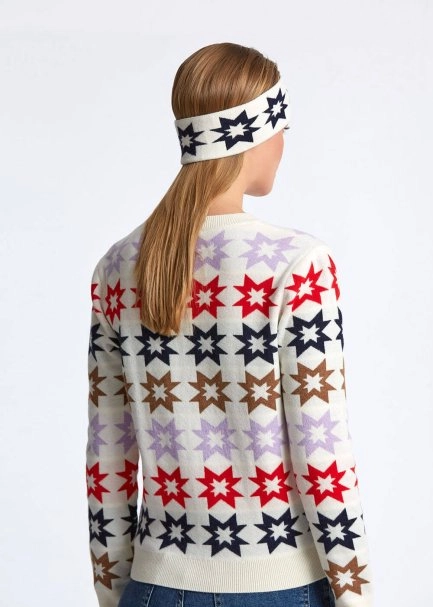 STAR PATTERNED MERINO WOOL HEAD BAND - 4